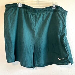 Nike Teal Green Mesh Lined Nike Logo Swim Trunks Shorts Sz XL